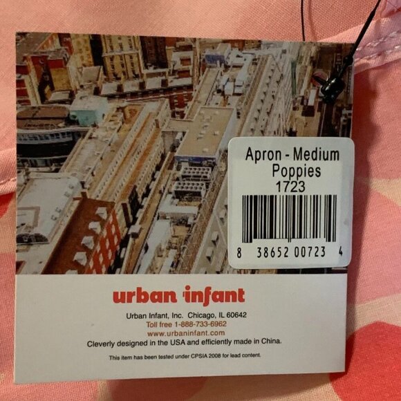 Urban Infant Kids Little Helper Medium Poppies‎ 3-5 Year Apron NWT - Picture 8 of 15